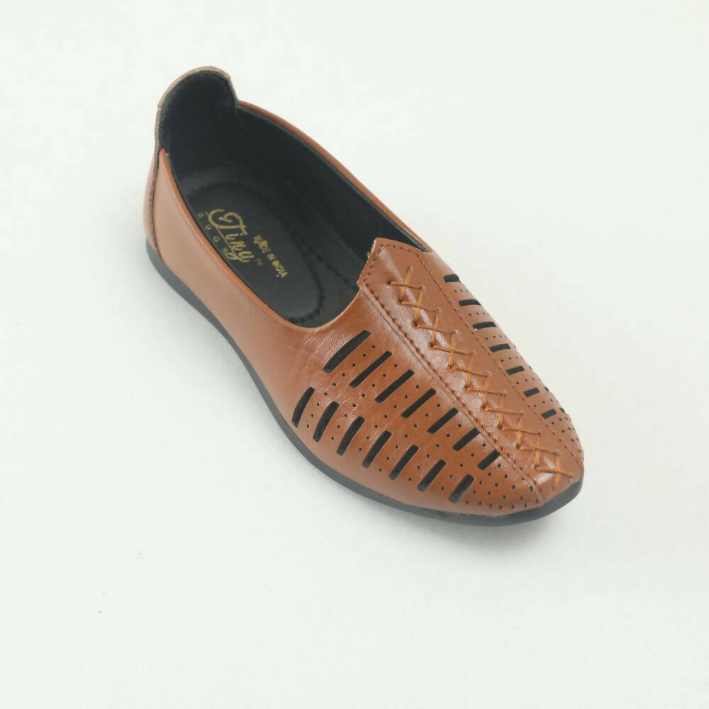 Tiny Bugs Boys Party & Ethnic Wear Mojari - Tan - Distacart