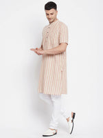 Thumbnail for Even Apparels Yellow Pure Cotton Men's H/S Kurta With Band Collar - Distacart