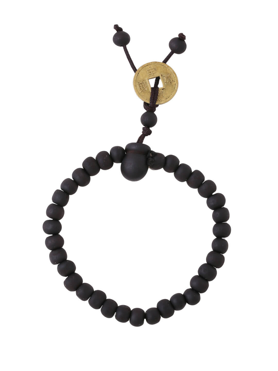 NVR Men's Black Beaded Adjustable Bracelet - Distacart