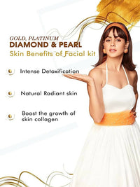Thumbnail for NutriGlow Platinum Diamond Gold and Pearl Facial kit - Distacart