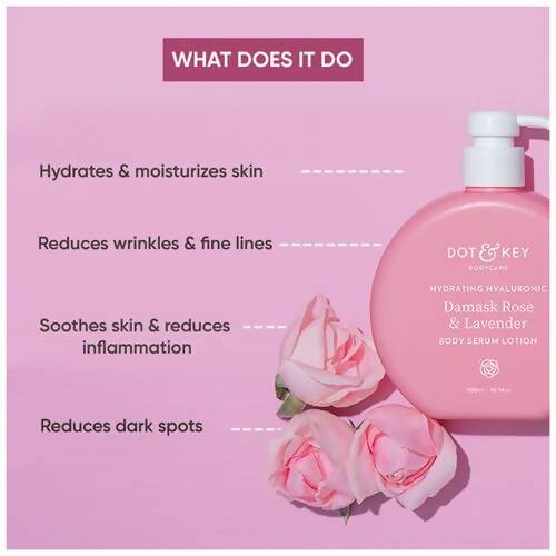 Dot & Key Hydrating Hyaluronic Damask Rose & Lavender Body Serum Lotion - Distacart