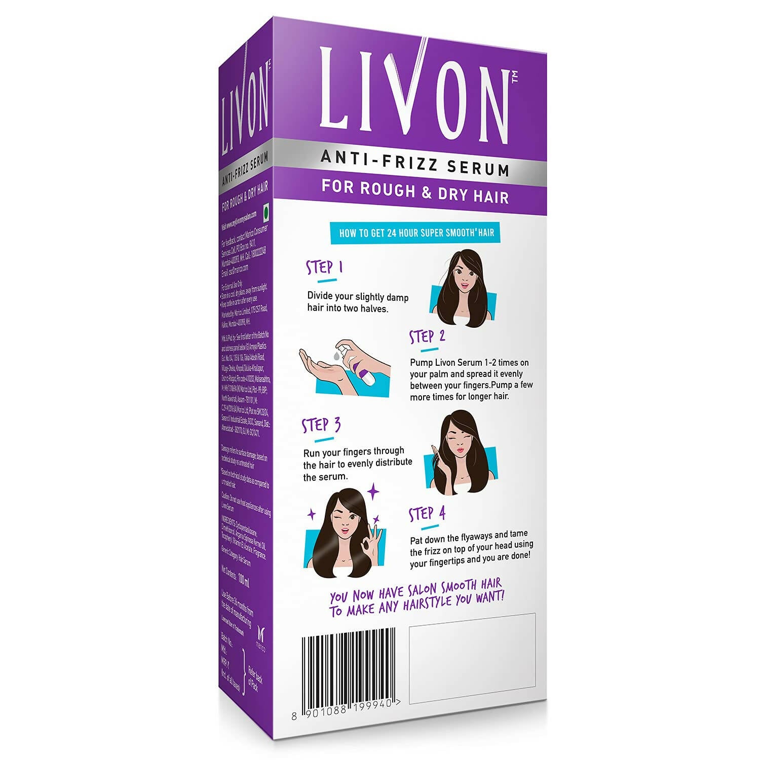 Livon Serum Anti-Frizz Serum For Rough & Dry Hair - Distacart