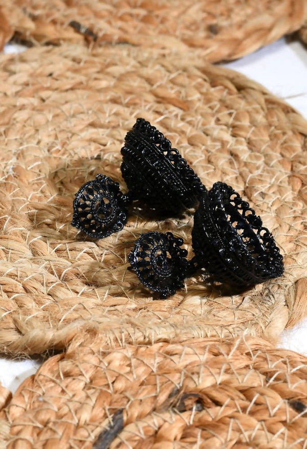 Tehzeeb Creations Black Colour Earrings Jhumki Style