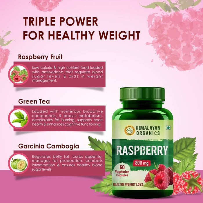 Himalayan Raspberry 800 mg, Healthy Weight Loss: 60 Vegetarian Capsules