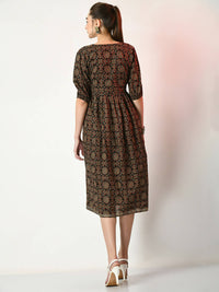 Thumbnail for Myshka Women's Multi Empire Printed Dress - Distacart