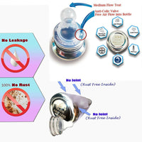 Thumbnail for Goodmunchkins Stainless Steel Feeding Bottle & Spoon Food Feeder Anti Colic Silicone Nipple Combo-(Blue, 300ml) - Distacart