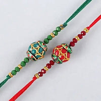 Thumbnail for Premium Beads Ethnic Rakhi Set & Almonds Jar online