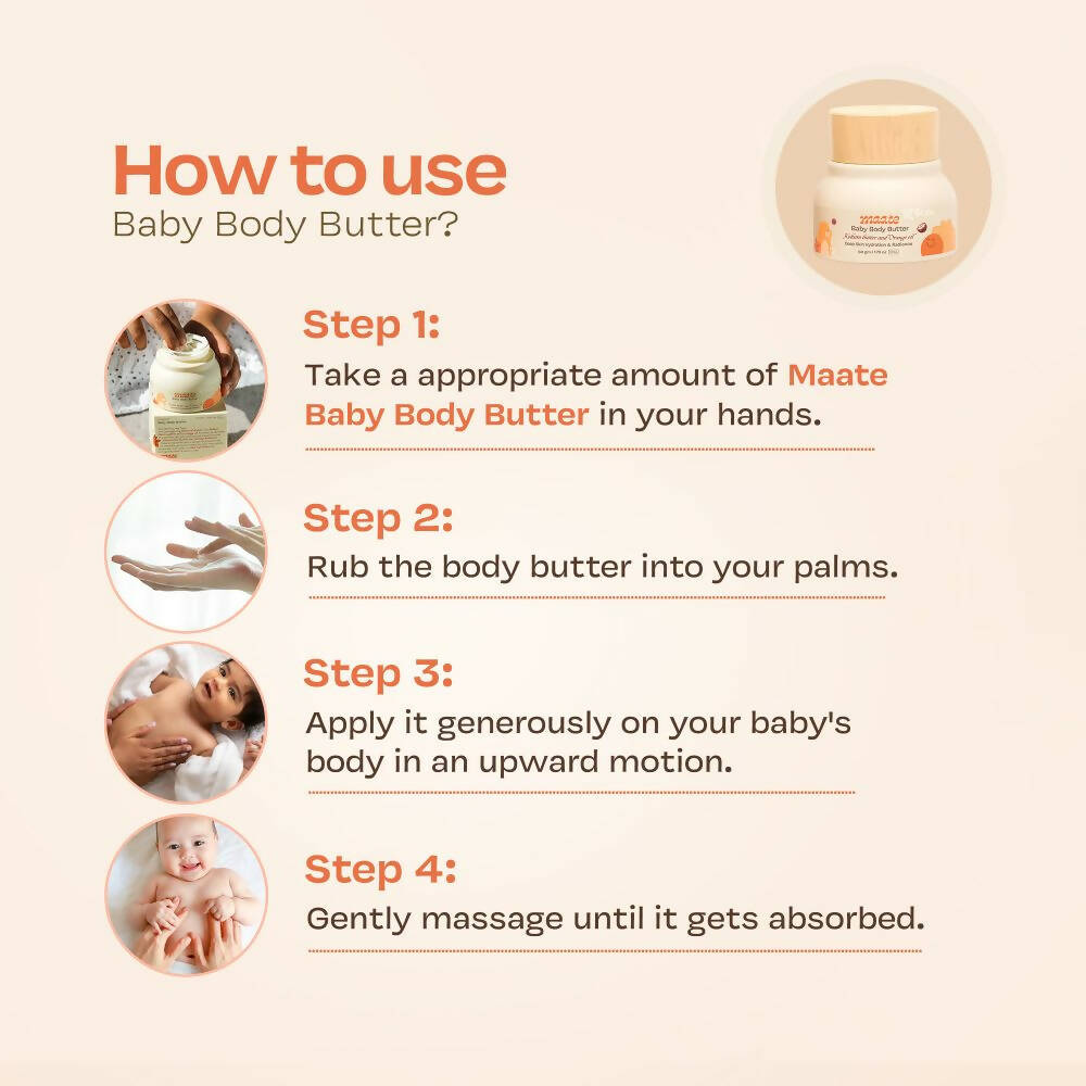 Maate Baby Body Butter Enriched with Pure Kokum Butter and Saffron Oil - Distacart