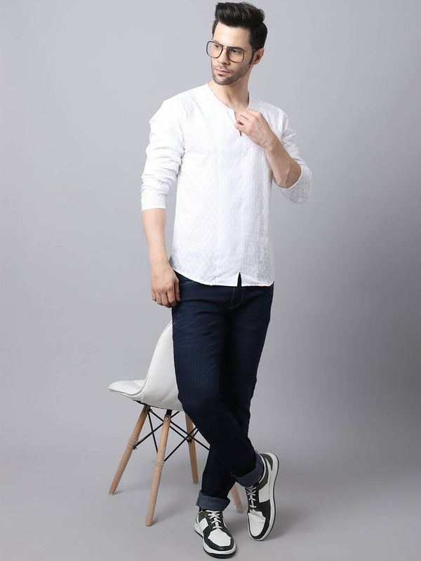 Even Apparels White Pure Cotton Embroided Kurta - Distacart