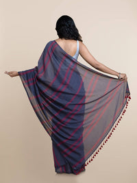 Thumbnail for Suta Women Navy Blue Pure Cotton Handloom Saree - Distacart