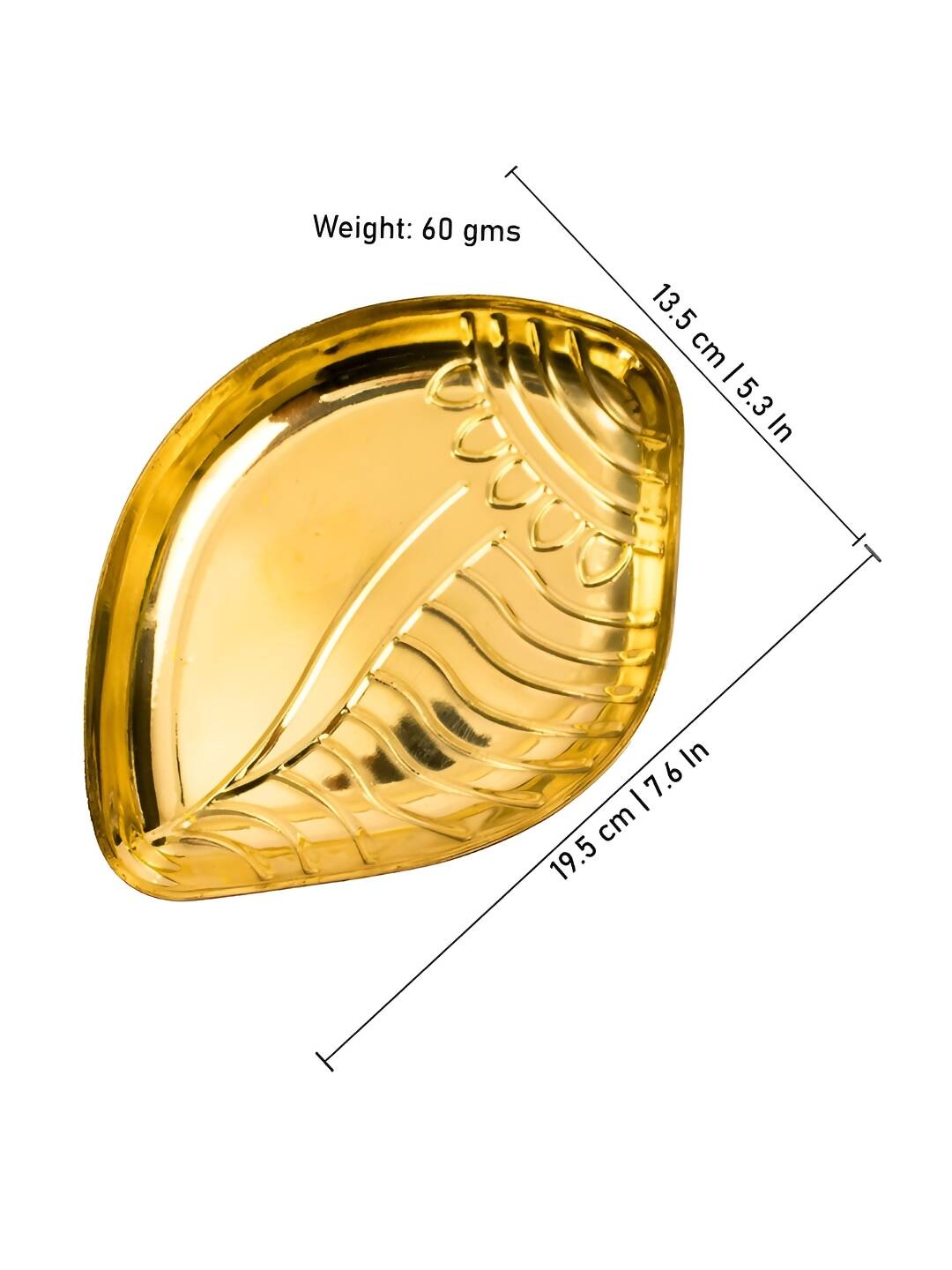 Spillbox Gold-Toned Brass Textured Sangu Thali Pooja Essential - Distacart