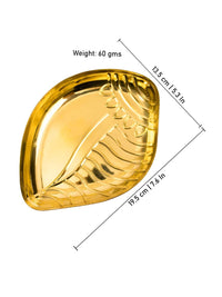 Thumbnail for Spillbox Gold-Toned Brass Textured Sangu Thali Pooja Essential - Distacart