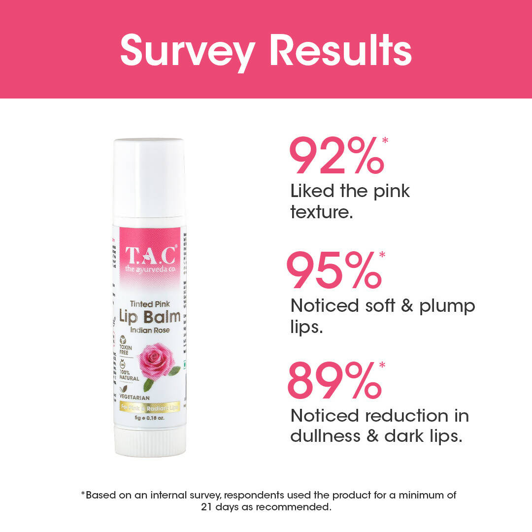 TAC - The Ayurveda Co. Tinted Indian Rose Vegan Lip Balm - Distacart
