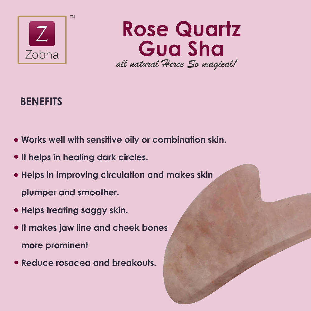 Zobha Rose Quartz Gua Sha Benefits