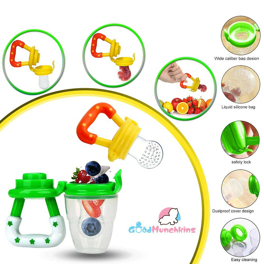 Goodmunchkins Silicone Spoon Food Feeder & Fruit Feeder for Toddlers Food Grade Silicone Bottle 90ml-Green - Distacart