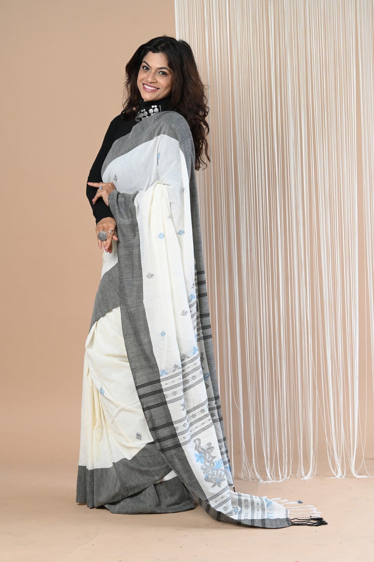 Very Much Indian Handloom Pure Cotton Saree With Handwoven Buttis - Distacart