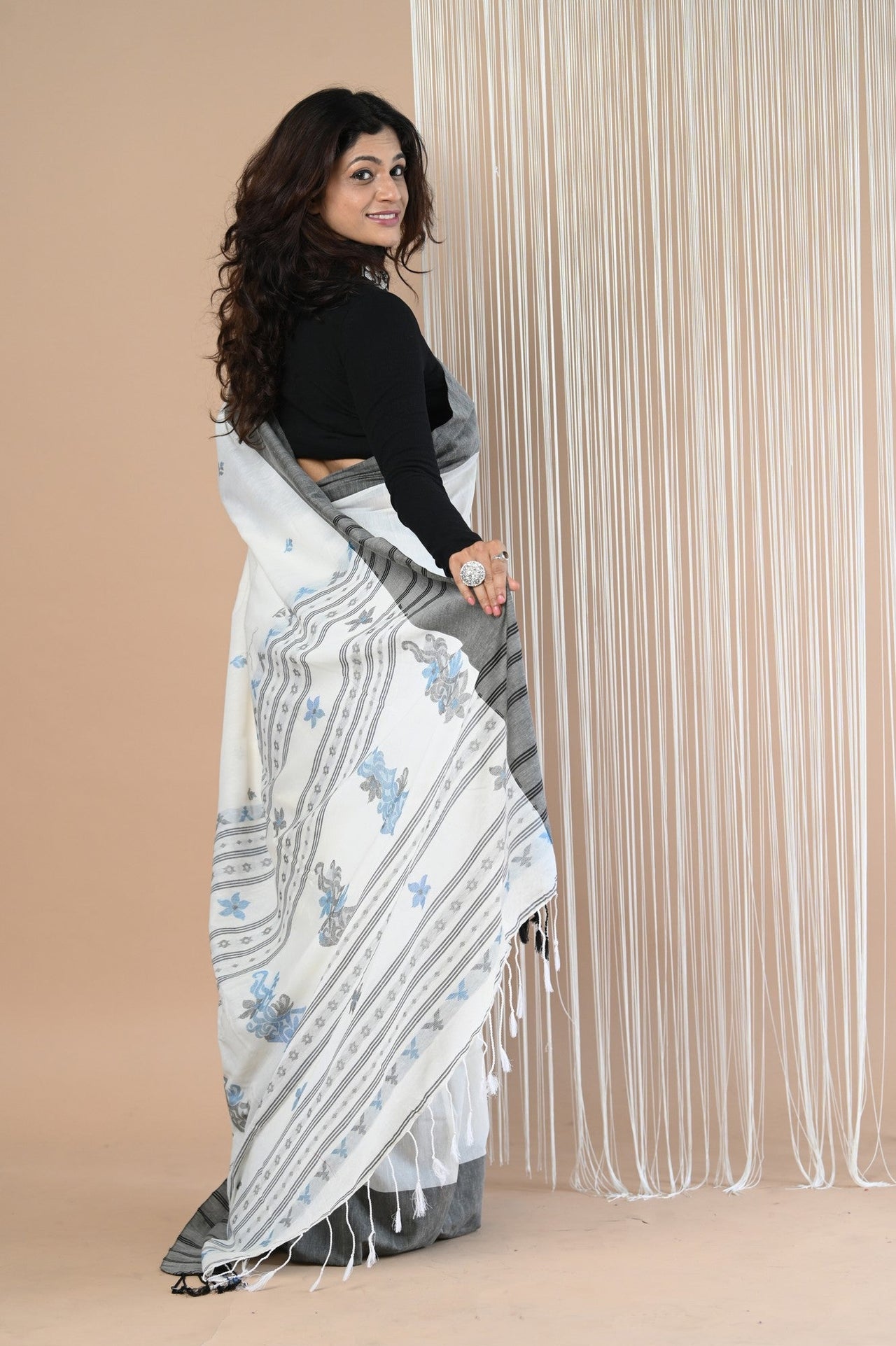 Very Much Indian Handloom Pure Cotton Saree With Handwoven Buttis - Distacart