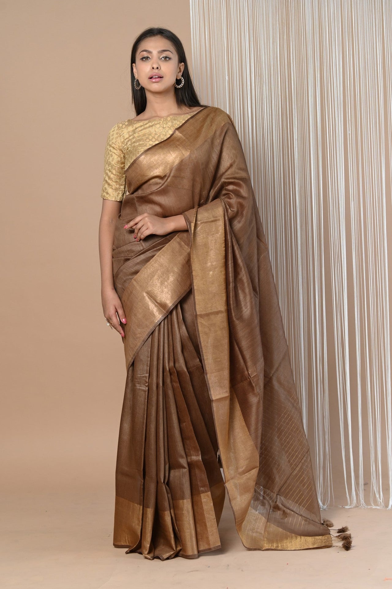 Very Much Indian Exclusive Pure Moonga Tussar Silk Saree With Beautiful Border - Distacart