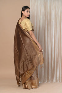 Thumbnail for Very Much Indian Exclusive Pure Moonga Tussar Silk Saree With Beautiful Border - Distacart
