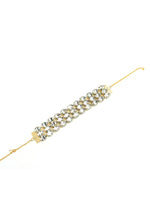 Thumbnail for Mominos Fashion Johar Kamal Gold-Plated Finish Stone Choker For Women (White) - Distacart