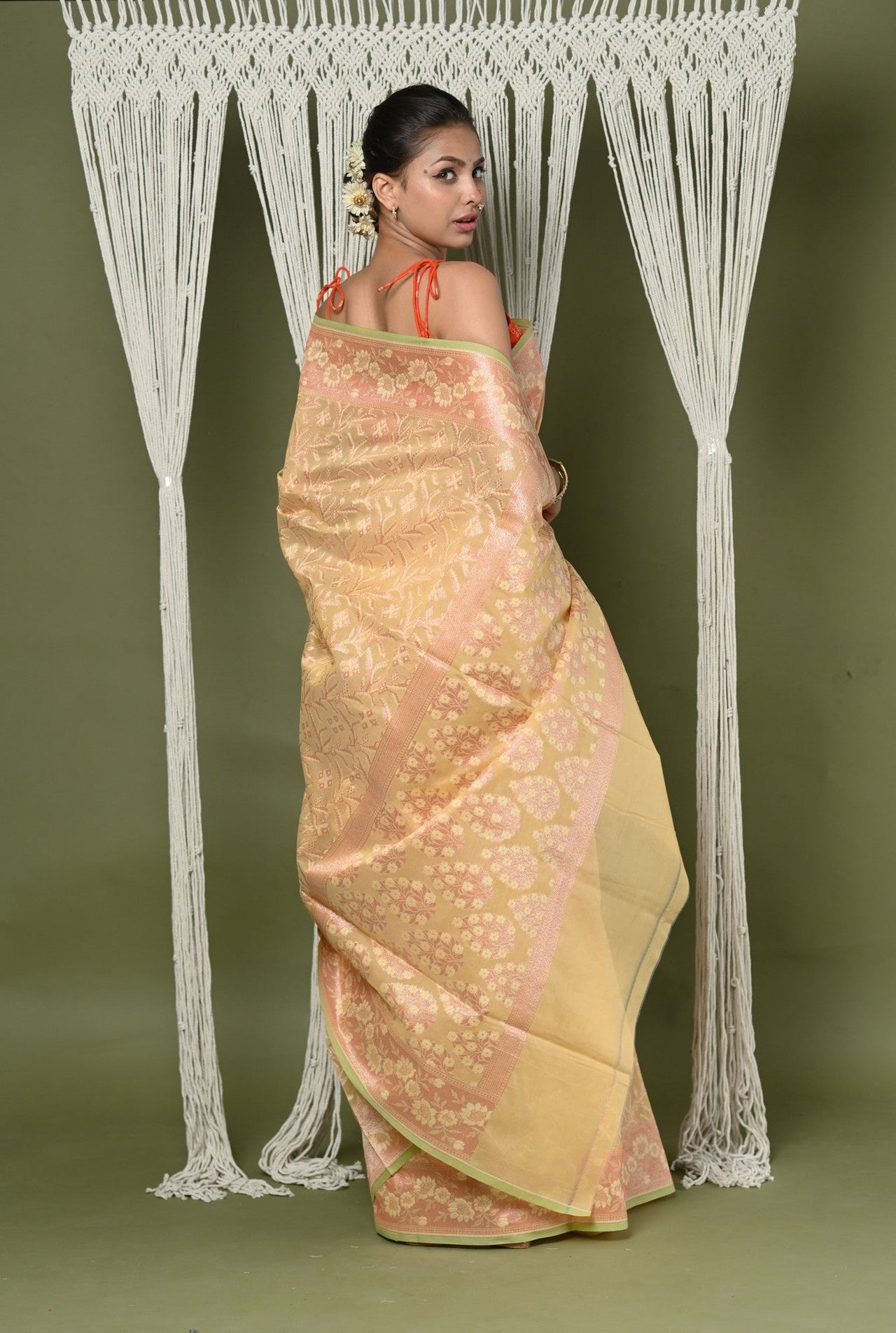 Very Much Indian Exclusive High Quality Handloom Banarasi Cotton Saree with Beautiful Abstract Print. - Distacart