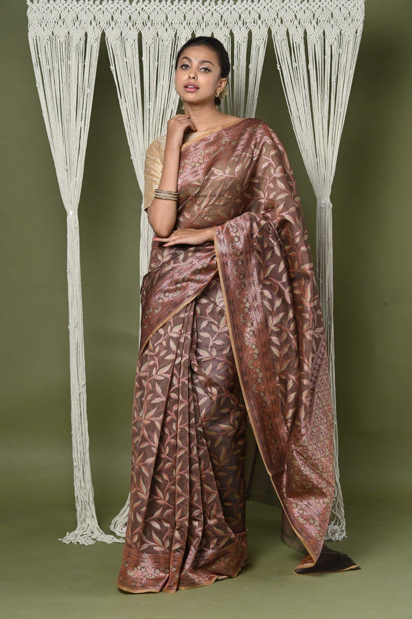 Very Much Indian Exclusive High Quality Handloom Banarasi Cotton Saree with Beautiful Abstract Print. - Distacart
