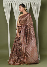 Thumbnail for Very Much Indian Exclusive High Quality Handloom Banarasi Cotton Saree with Beautiful Abstract Print. - Distacart