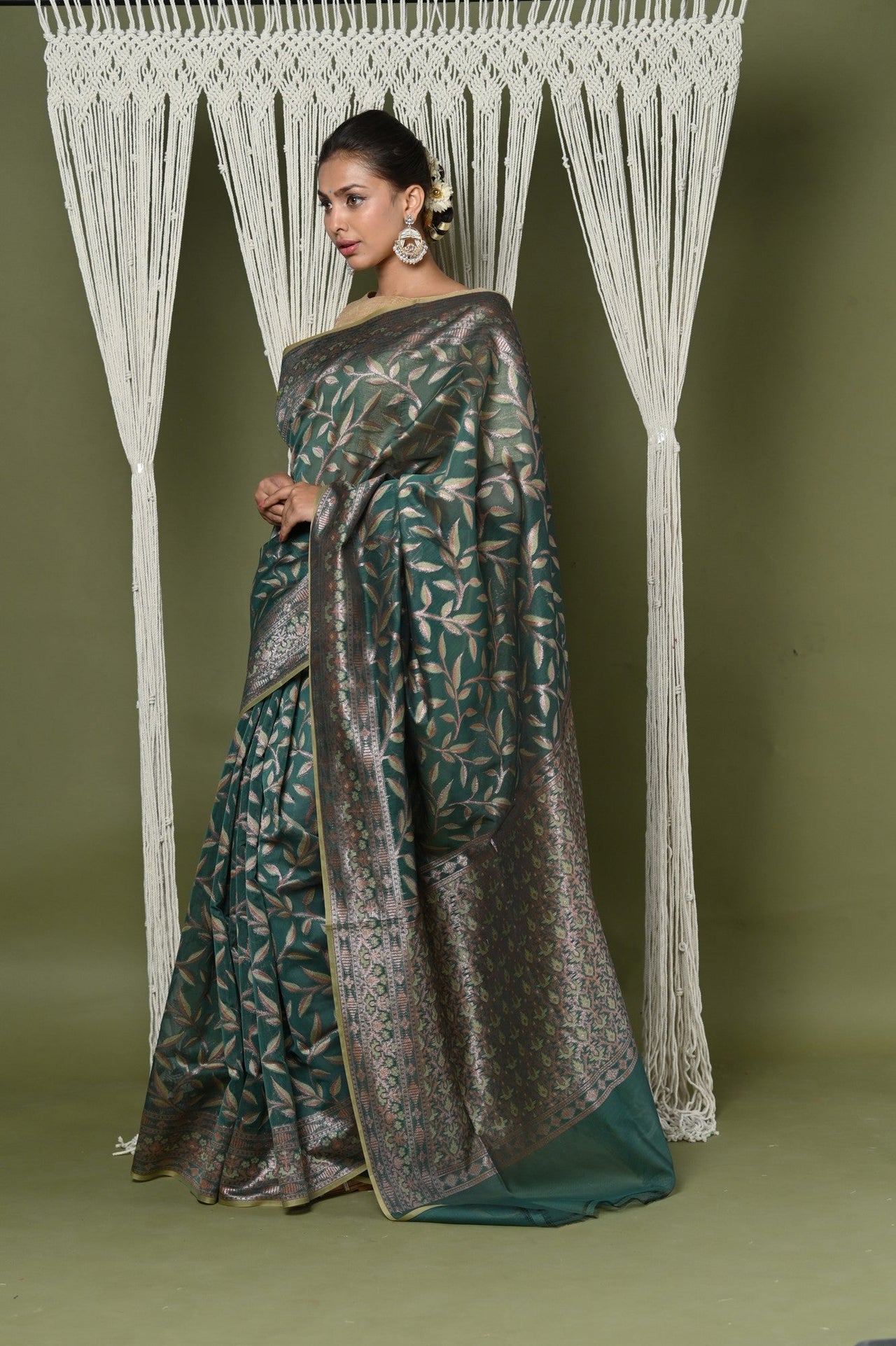Very Much Indian Exclusive High Quality Handloom Banarasi Cotton Saree with Beautiful Abstract Print. - Distacart