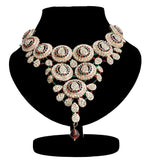 Thumbnail for Gold-Plated Alloy Handcrafted Semi Bridal Grand Look Necklace Set - The Pari - Distacart