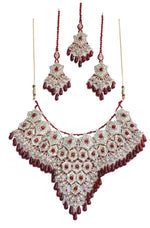 Thumbnail for Gold-Plated Alloy Handcrafted Semi Bridal Grand Look Necklace Set - The Pari - Distacart