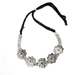 Thumbnail for Mominos Fashion Johar Kamal Silver-Plated Brass Finish Rose Design Choker For Women (Silver) - Distacart