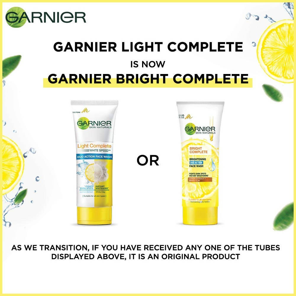 Garnier Bright Complete Brightening Duo Action Face Wash - Distacart