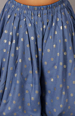 Thumbnail for Lil Drama Fusion Fair Girls Blue Crop Top With Dhoti Co-Ordinate Set - Distacart