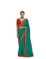 Thumbnail for Vamika Sky Royal Vichitra Silk Sequins,Coding And Thread Multi Work And Havy Work Border Saree - Distacart
