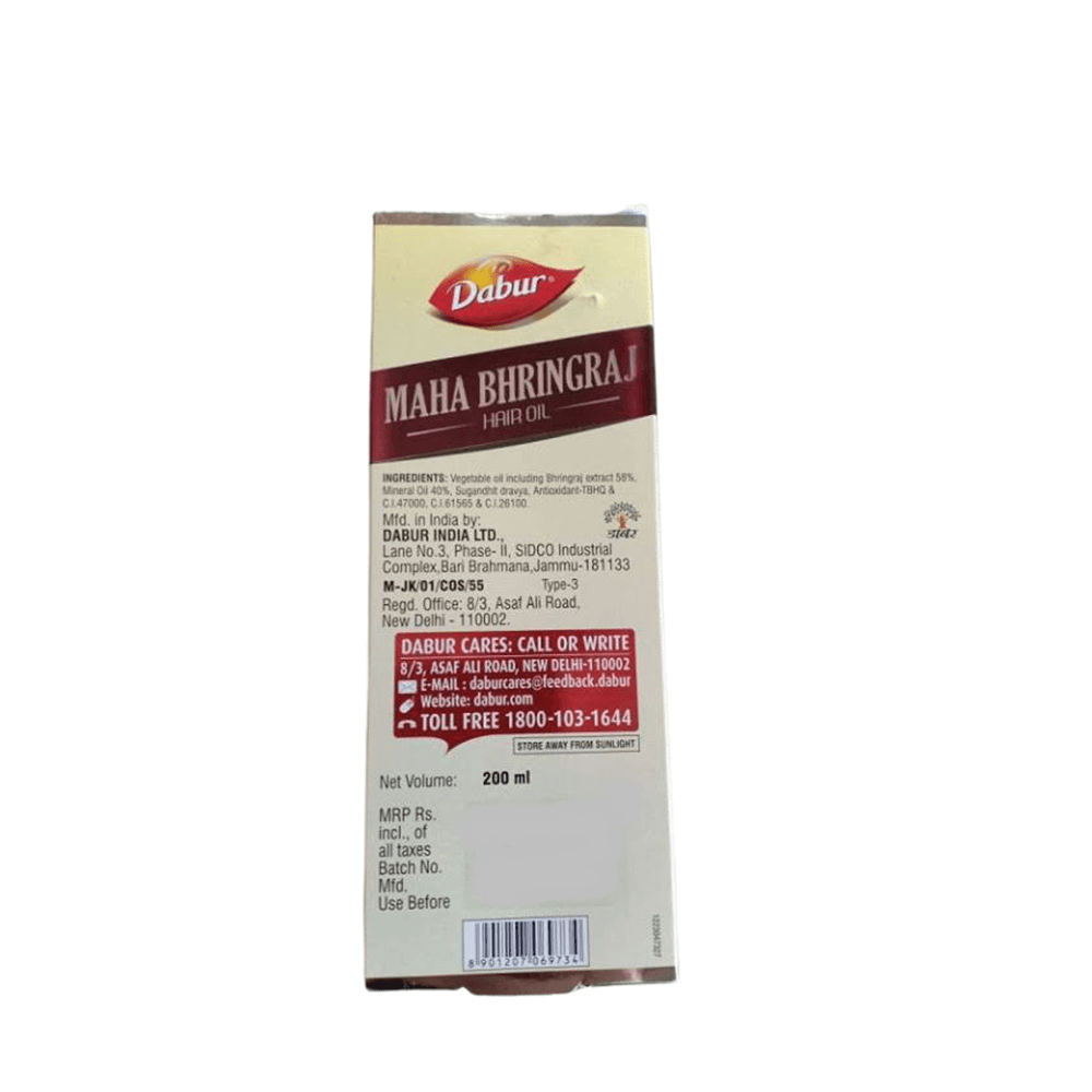 Dabur Maha Bhringraj Hair Oil Ingredients