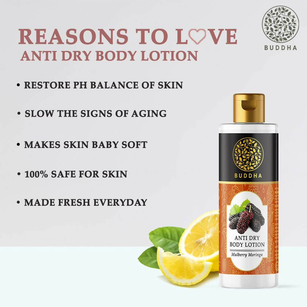 Buddha Natural Anti Dry Body Lotion - Helps Restore Moisture Nourishes & Hydrates Skin - Distacart