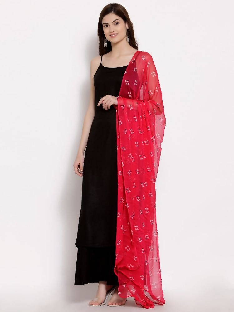 Myshka Women's Black Cotton Sleeveless Off Shoulder Solid Casual kurta Palazzo Dupatta Set