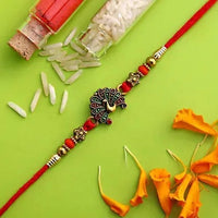 Thumbnail for Beautiful Peacock Ethnic Rakhi & Cadbury Temptations - Distacart