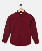 Thumbnail for Manet Boys Full Sleeves Solid Shirt - Maroon - Distacart