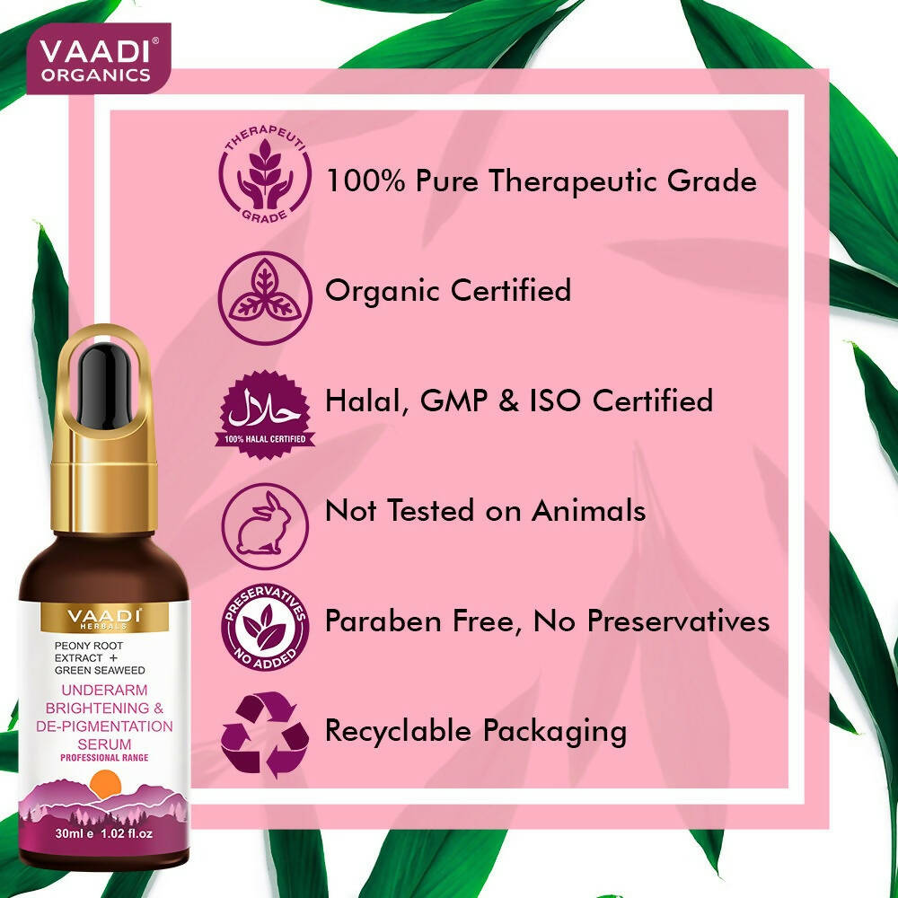 Vaadi Herbals Underarm Brightening & De-pigmentation Serum With Peony Root Extract & Green Seaweed - Distacart