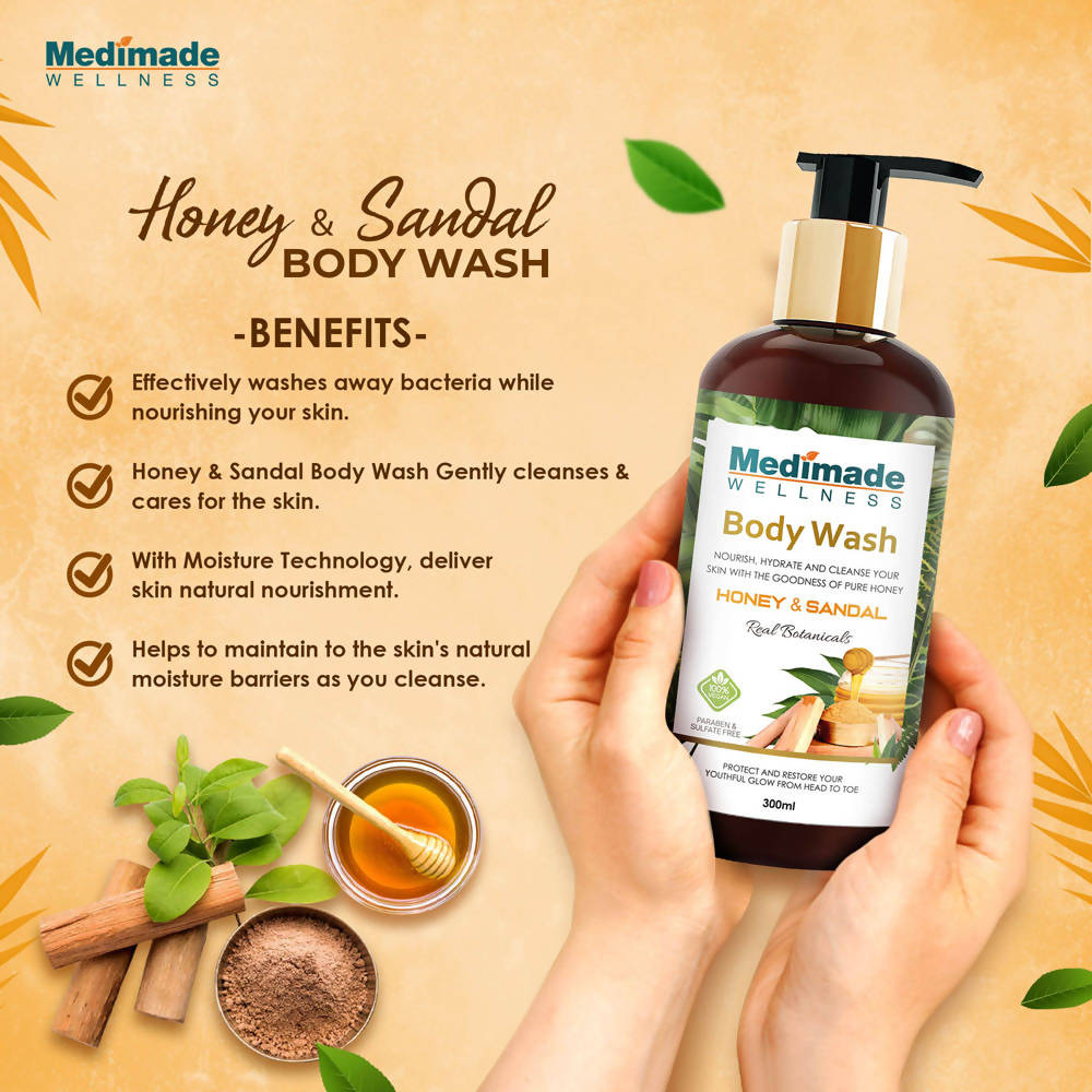 Medimade Wellness Honey & Sandal Body Wash - Distacart