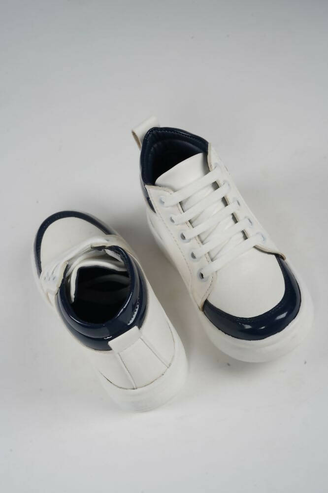 Tiny Bugs For Boys & Girls Mid Top Sneakers - White & Blue - Distacart
