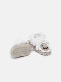 Thumbnail for Chutput Kids Woollen Hand Knitted Animal Detailed Booties - Grey - Distacart
