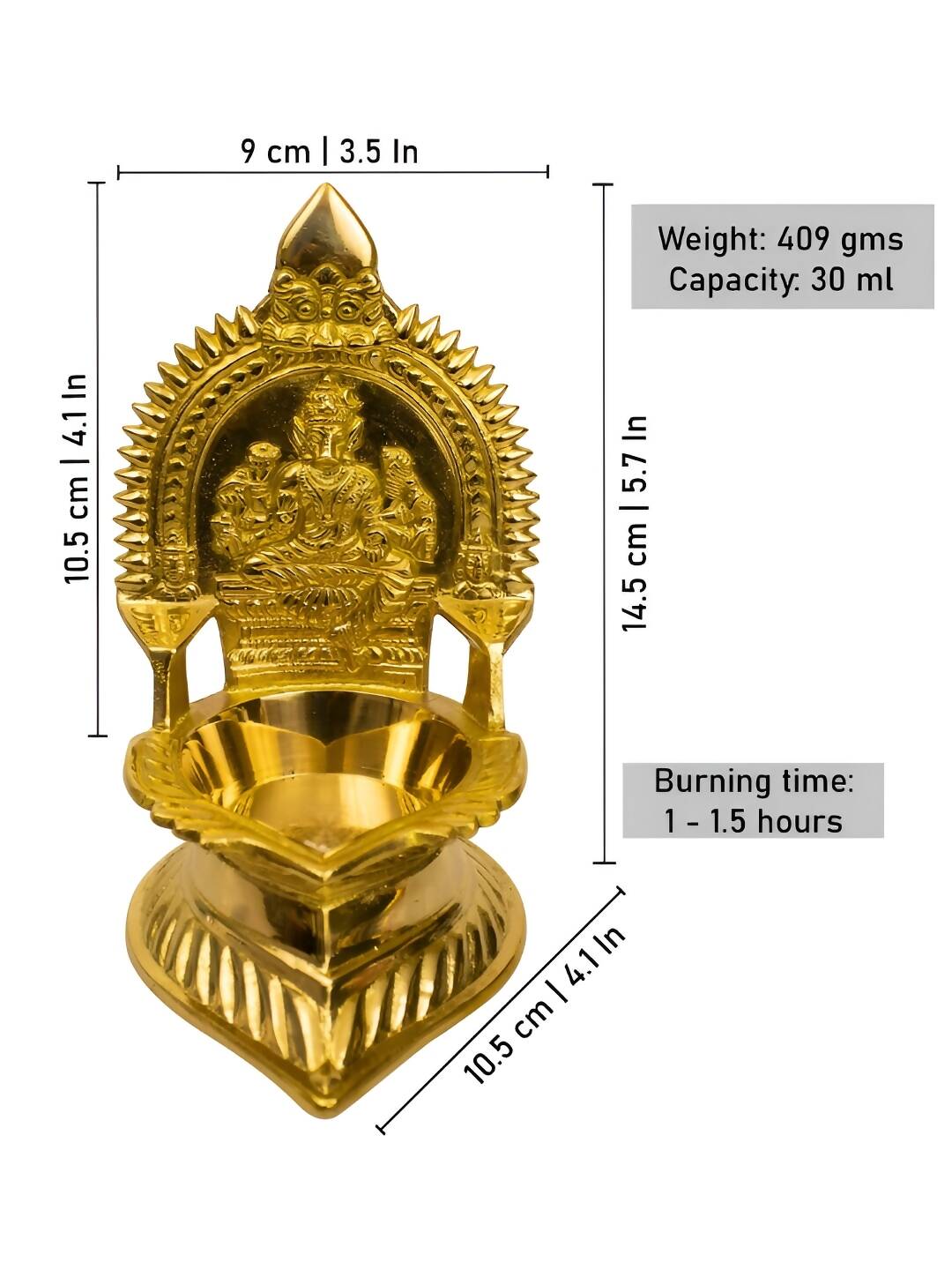 Spillbox Gold-Toned Brass Varagi Amman Diya Pooja Essential - Distacart