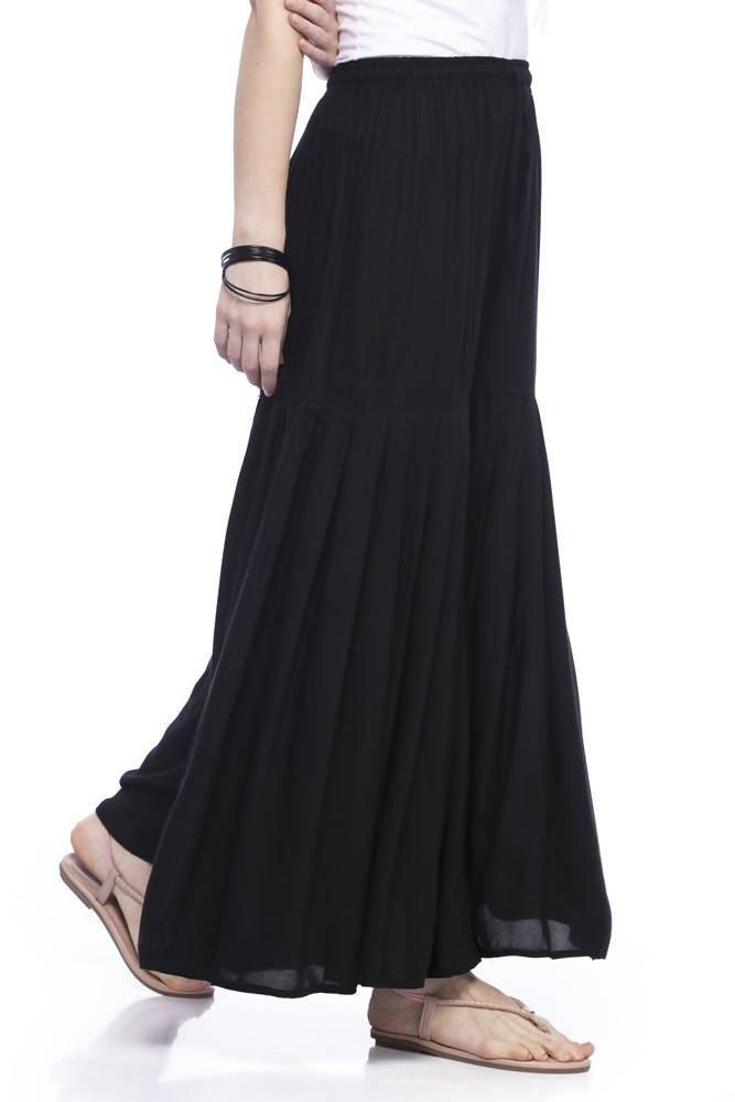 Mominos Fashion Reyon Cotton Black Palazzo For Girls - Distacart
