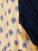 Thumbnail for Indya Women White & Navy Blue Printed Maxi Dress With Attached Dupatta - Distacart