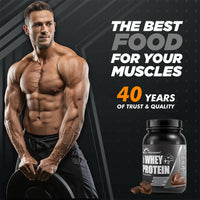 Thumbnail for Dr. Morepen 100% Whey Protein infused with Digestive Enzymes, Multivitamins, & Multiminerals in Double Chocolate Flavour - Distacart