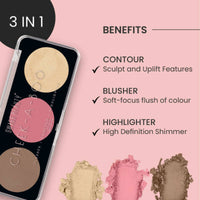 Thumbnail for Swiss Beauty Cheek-A-Boo 3 In 1 Blusher Contour & Highlighter - 2 - Distacart