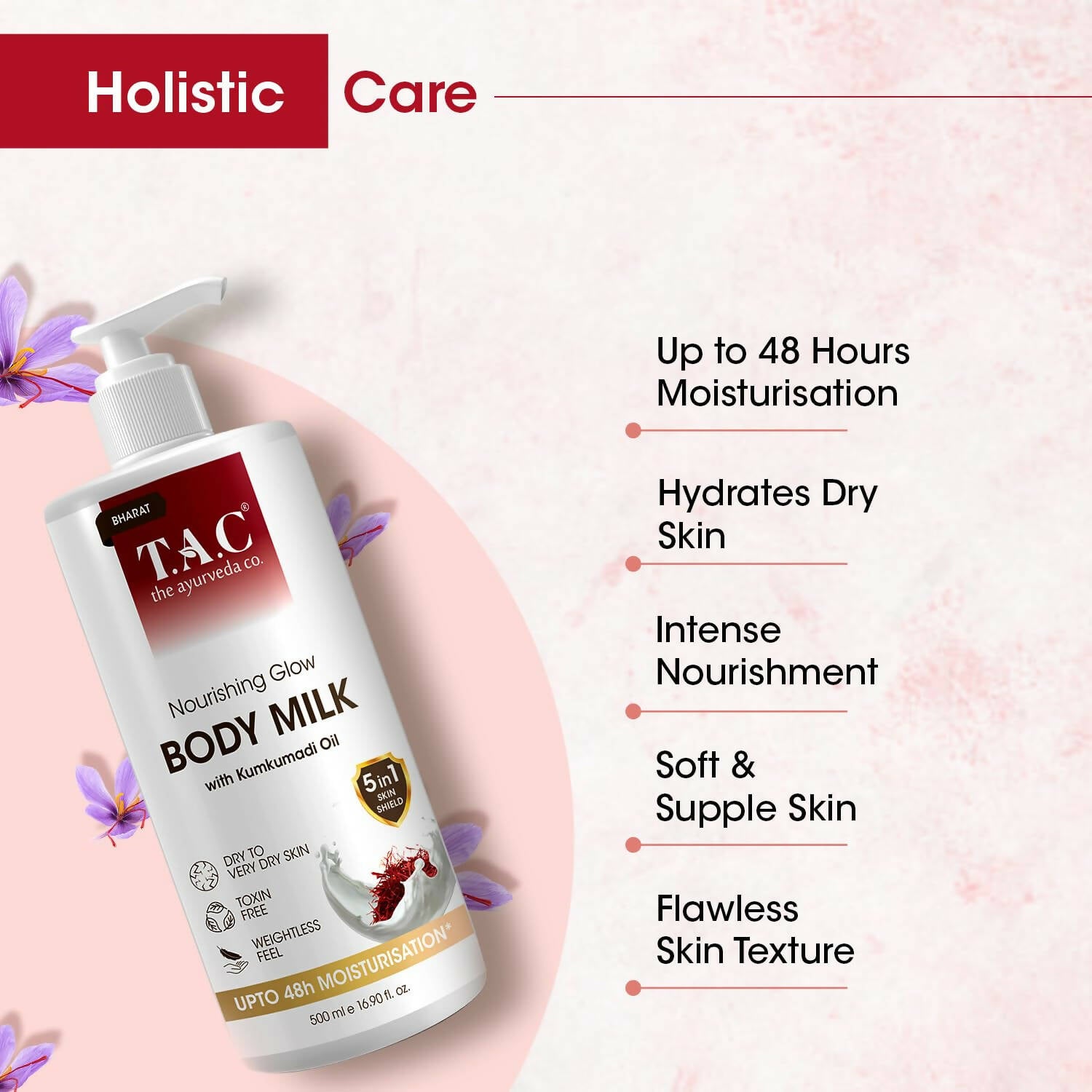TAC - The Ayurveda Co. Nourishing Glow Body Milk with Kumkumadi Oil - Distacart