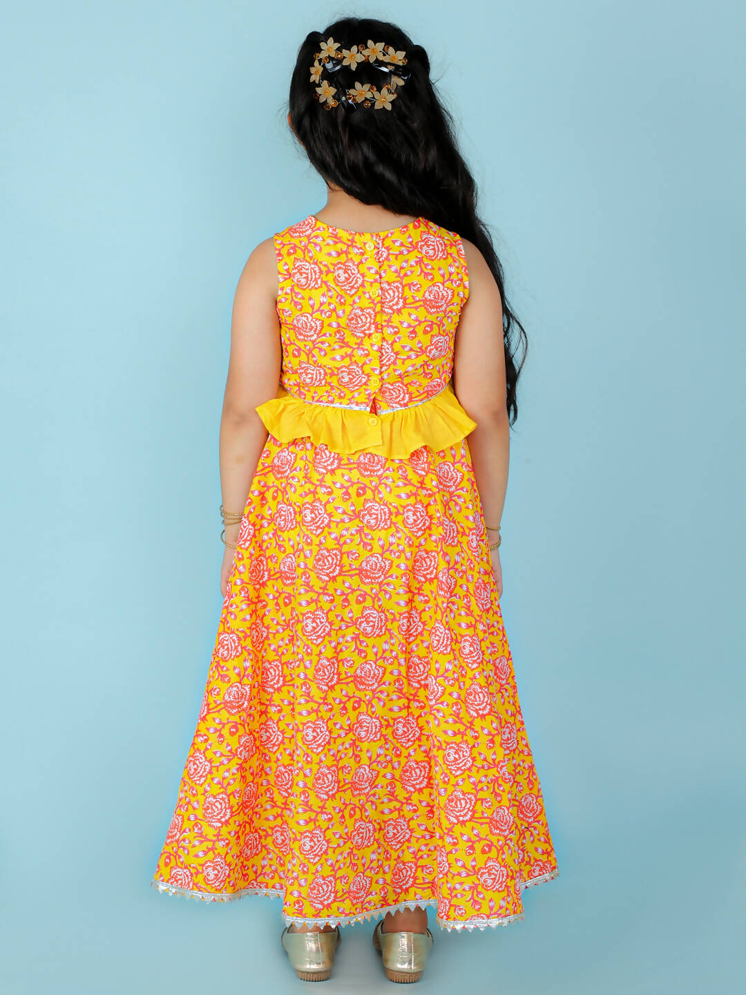 Lil Drama Girls Ghaghra Choli Set - Orange - Distacart